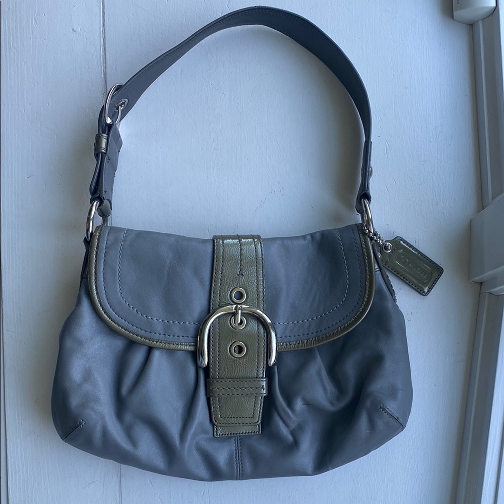 Coach Soho Pleated Leather Buckle Flap Shoulder Bag Y2K